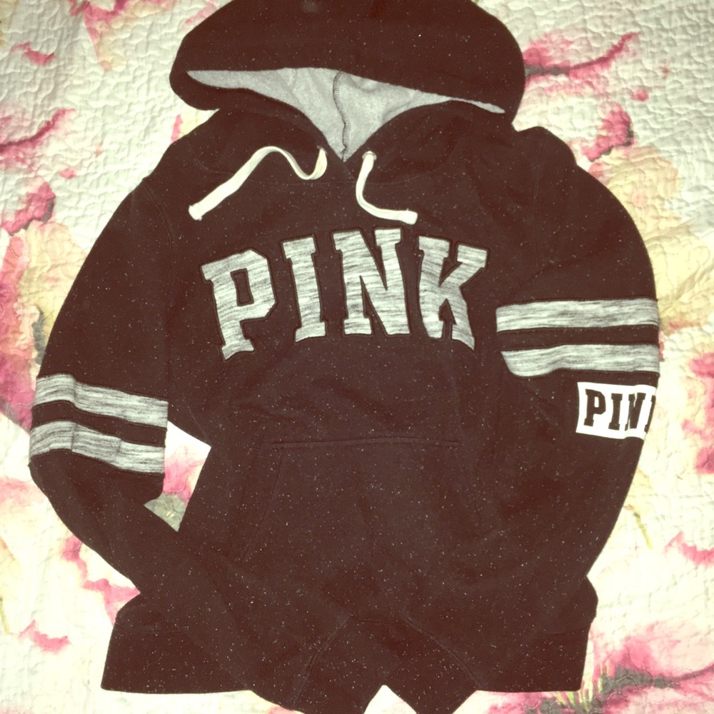 Victoria Secret Pink speckled black hoodie